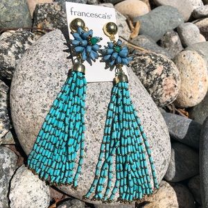 🦄 3/$25 Turquoise Tassel Beaded Earrings